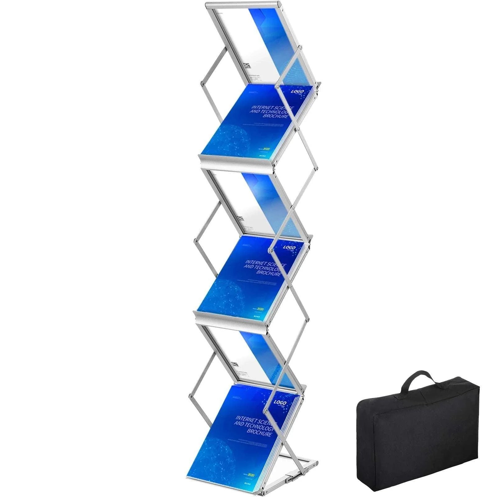6 Pocket Foldable Literature Rack Stand with Carry Bag-GERMANY