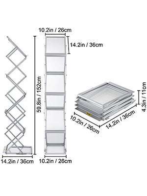 6 Pocket Foldable Literature Rack Stand with Carry Bag-GERMANY