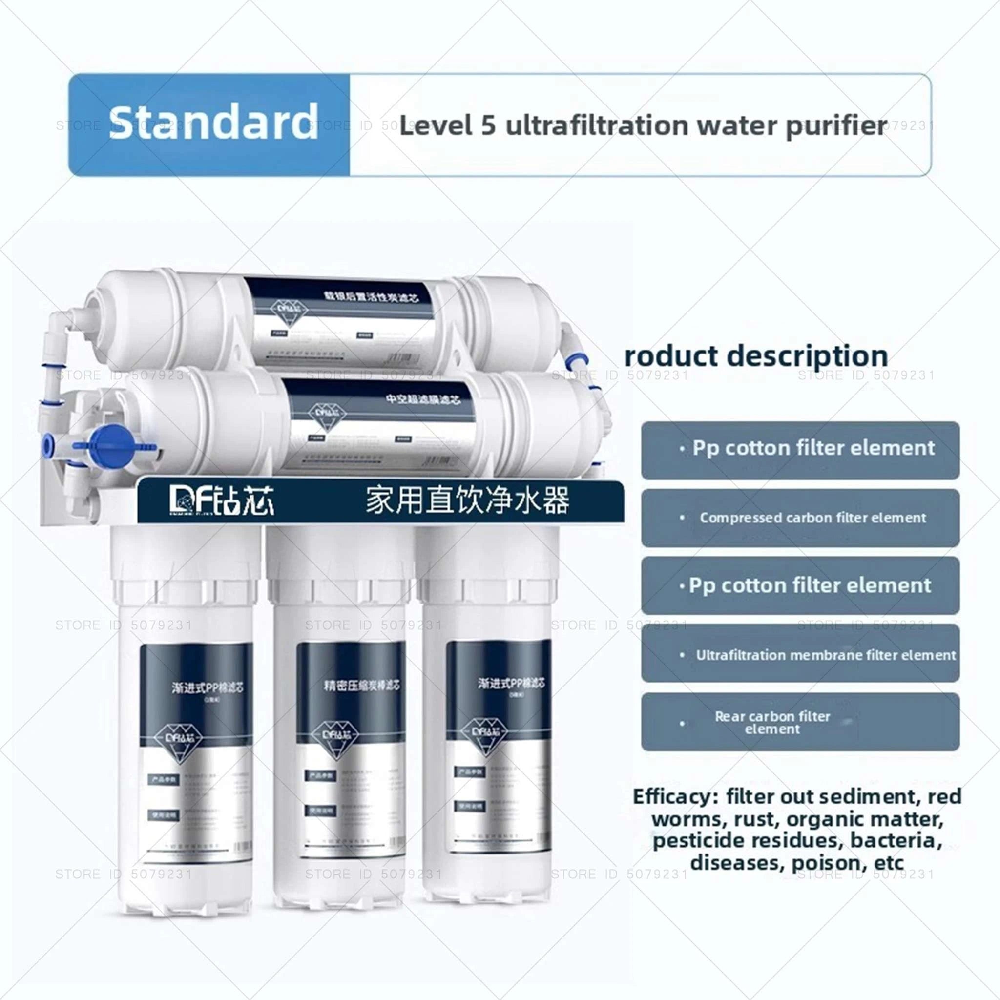 6-Stage Ultrafiltration Water Purifier Non-Electric Kitchen Filter-6STAGE WATERPURIFIER