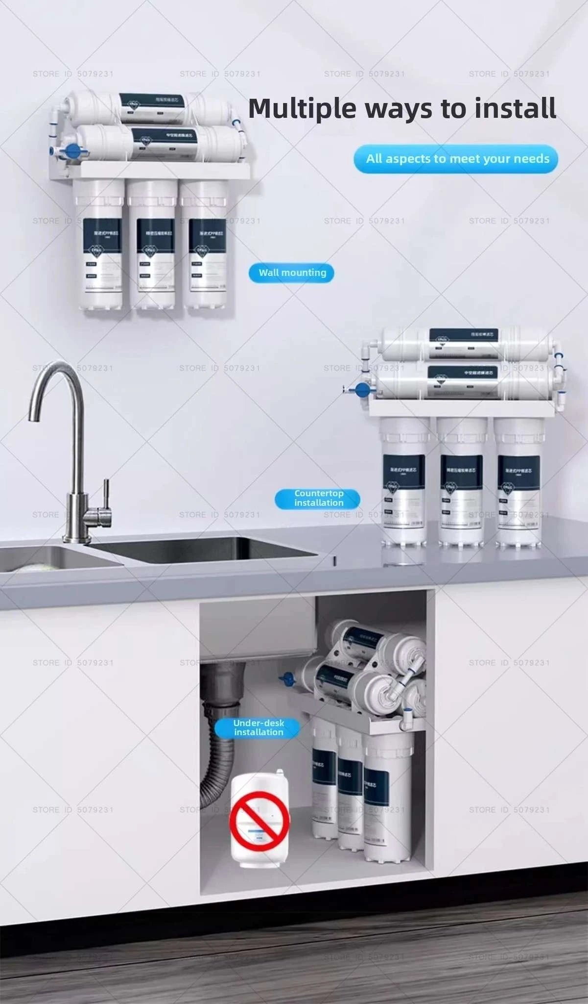 6-Stage Ultrafiltration Water Purifier Non-Electric Kitchen Filter-6STAGE WATERPURIFIER
