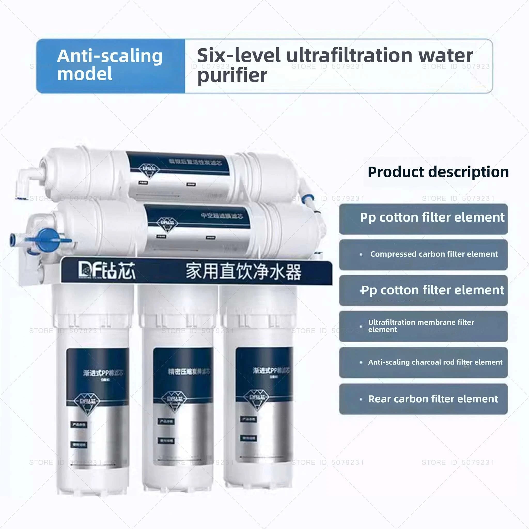 6-Stage Ultrafiltration Water Purifier Non-Electric Kitchen Filter-6STAGE WATERPURIFIER