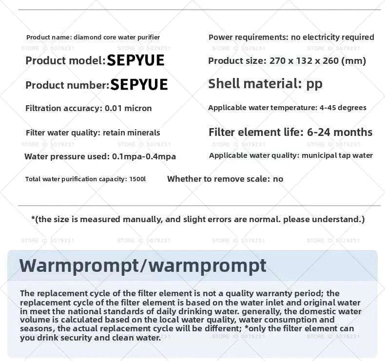 6-Stage Ultrafiltration Water Purifier Tap Filter 1.5L/min-6STAGE WATERPURIFIER