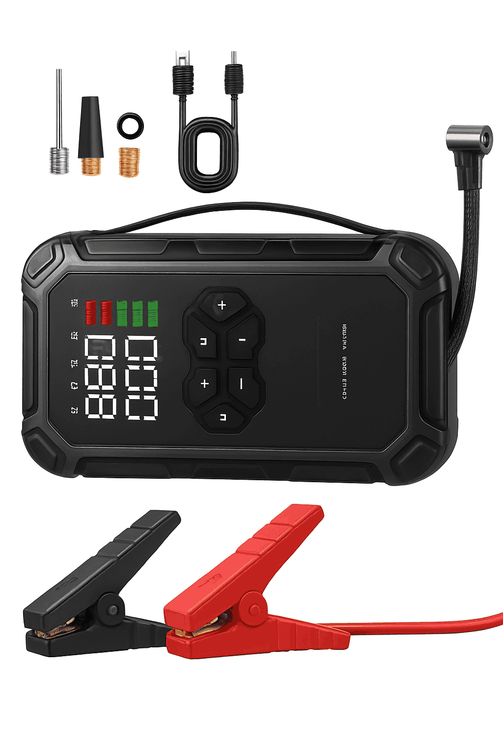 6000A Jump Starter with Air Compressor 160PSI, LCD Display, USB Port, LED Light-PD-JA66 / Poland