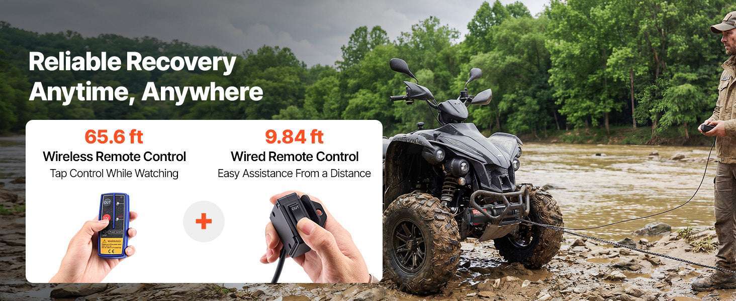 6000lb 12V ATV UTV Electric Winch with Remote & 49.2ft Cable-6000lbs / United States