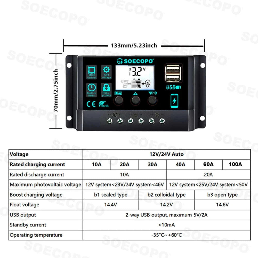 6000W Solar Power Kit with Inverter & 100A Controller for Off-Grid Use-only Inverter 220V