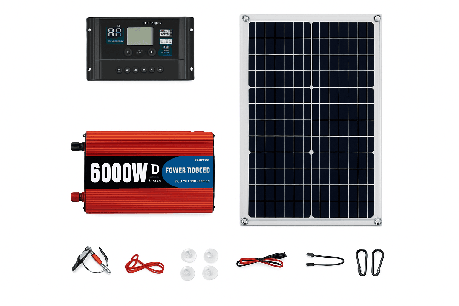 6000W Solar Power Kit with Inverter & 100A Controller for Off-Grid Use-only Inverter 220V