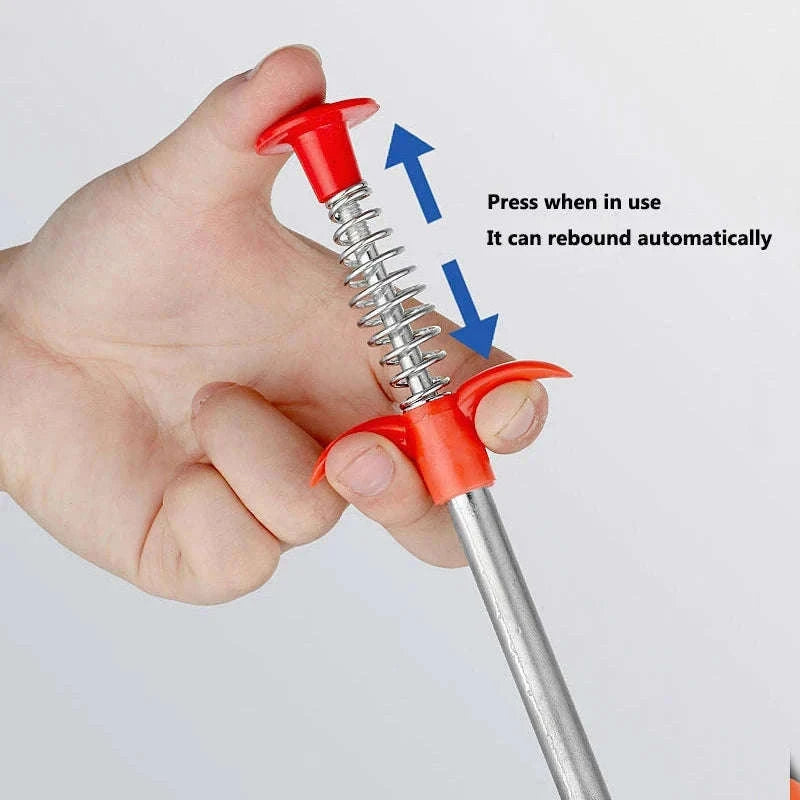 60cm Spring Pipe Dredging Tool for Clogs and Small Item Retrieval-Default Title