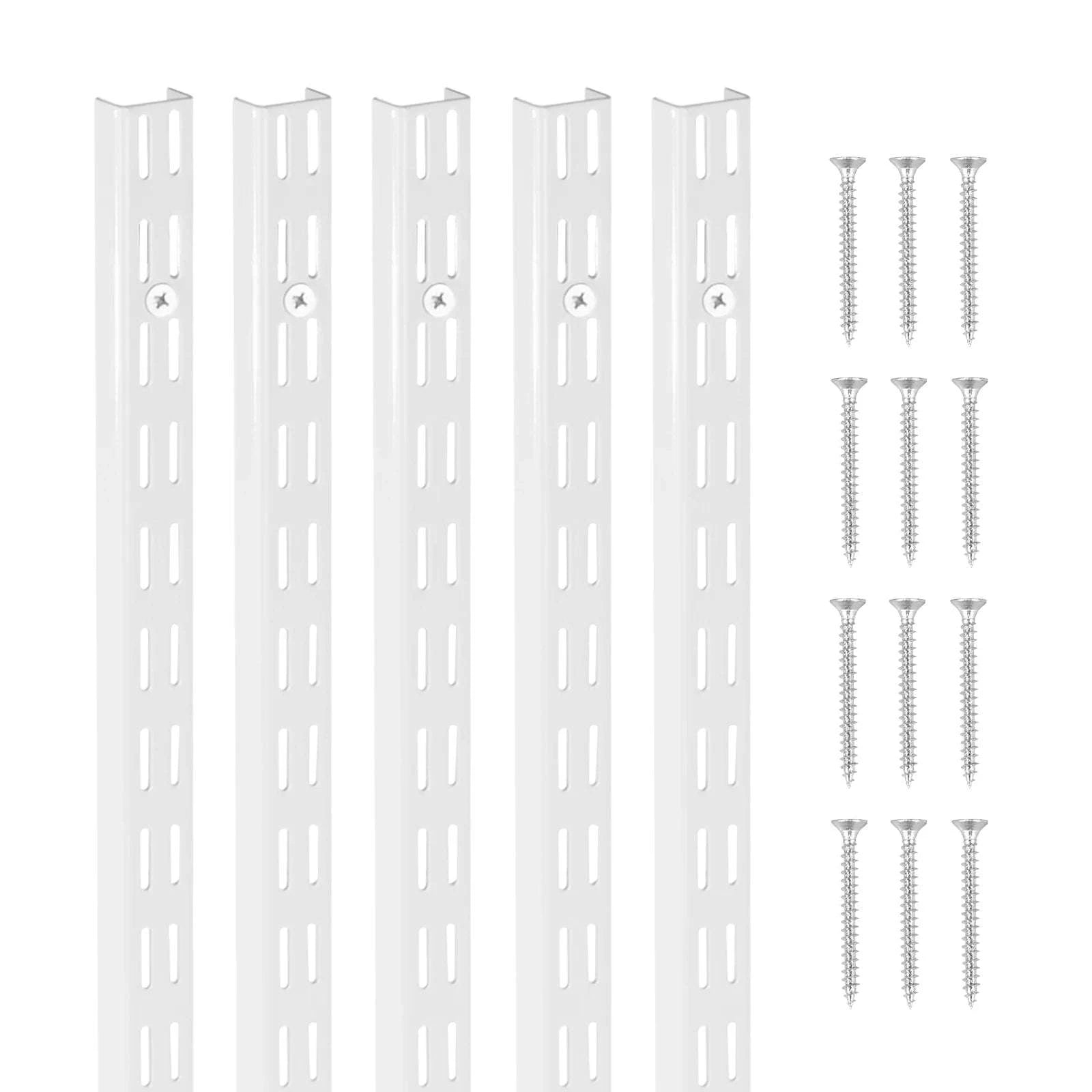 60in Adjustable Wall Shelf Track System – 5pcs Dual Slot Rails-5 PCS / United States