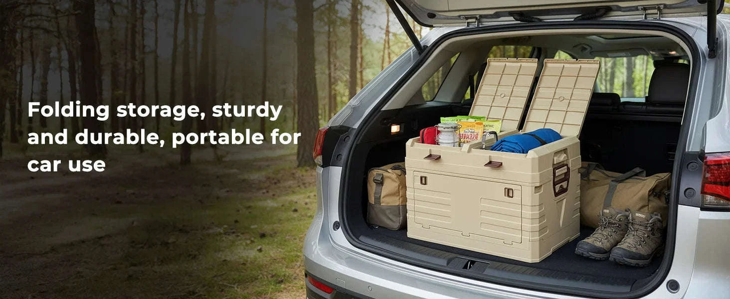 60L Foldable Storage Box for Home, Car & Camping Organization-United States