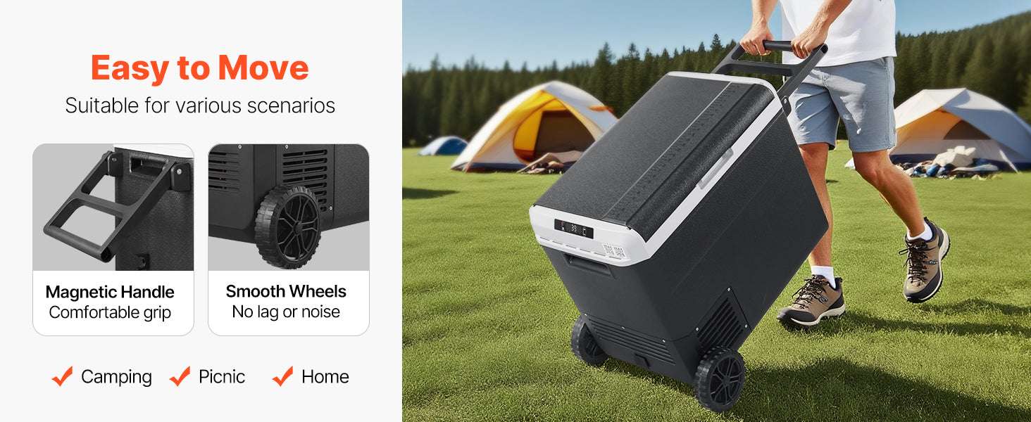 60L Portable Car Refrigerator Freezer with Wheels & Fast Cooling-60L / United States