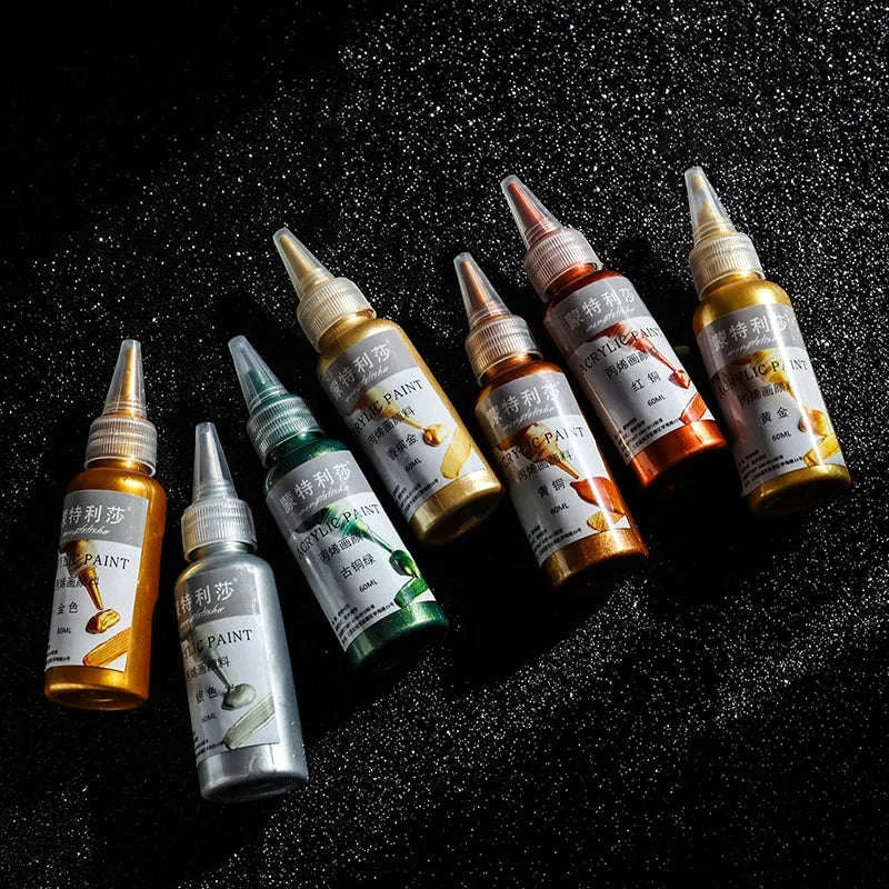 60ml Gold Metallic Acrylic Paint for DIY Projects-Green