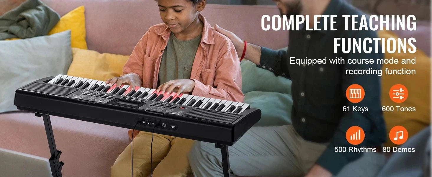61-Key Digital Keyboard Piano with 200–600 Tones for Beginners-Without Stand / CZECH REPUBLIC