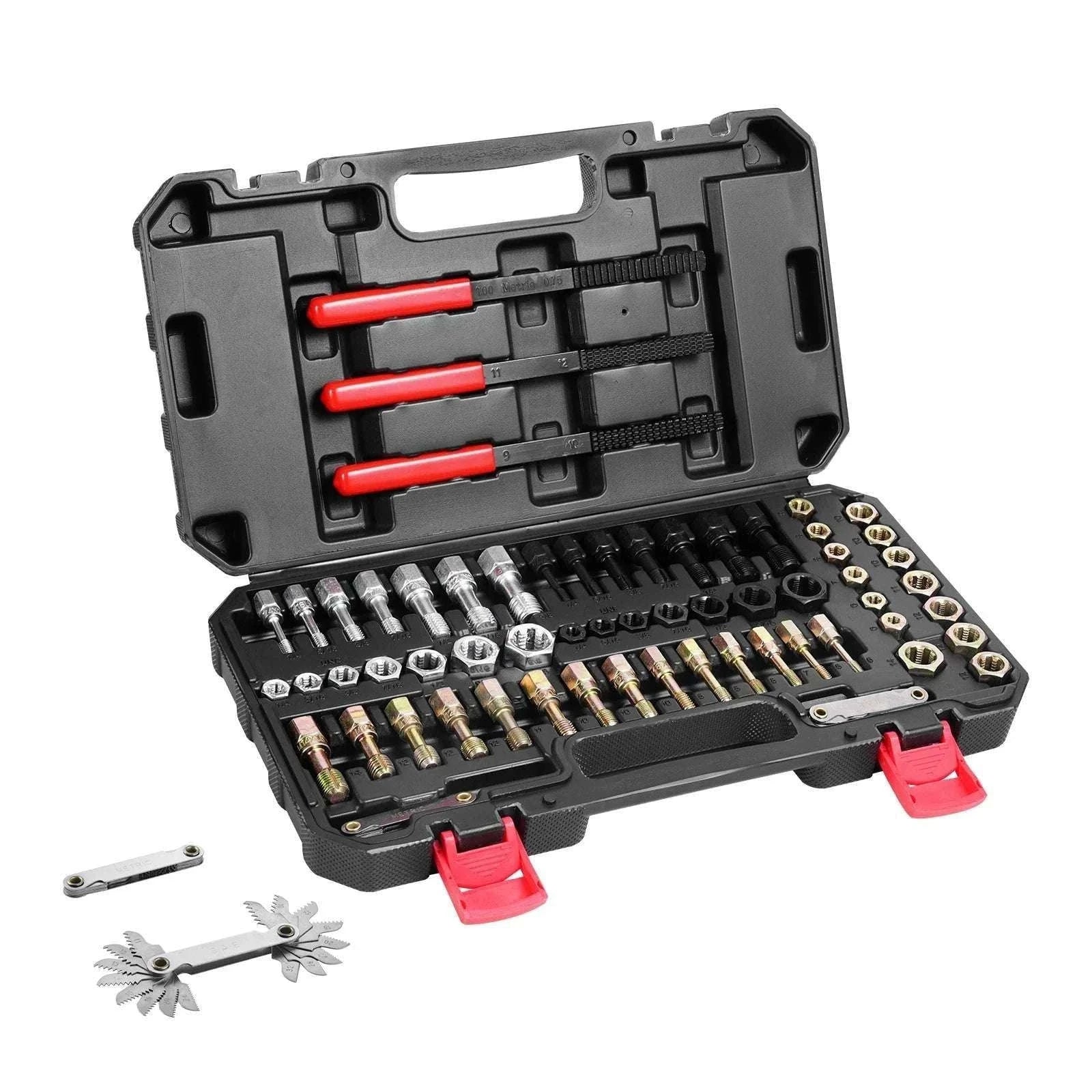 61-Piece Thread Chaser Set UNC UNF Metric Rethreading Tool Kit-61 pcs / United States