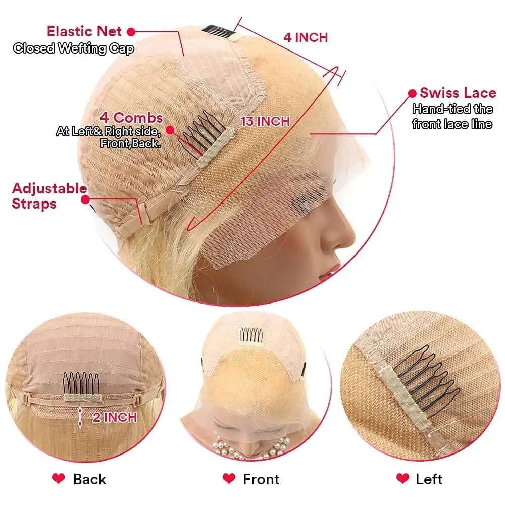 613 Deep Wave Blonde Lace Frontal Wig Long 200% Density-30inches / 200% / United States