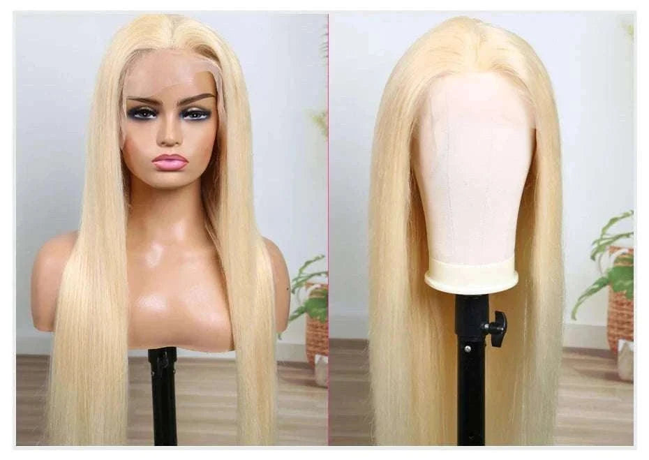 613 Honey Blonde Straight Lace Front Human Hair Wig (13x4, 13x6, 360 HD)-360 HD Frontal Wig / 42inches / 200 Density|United States