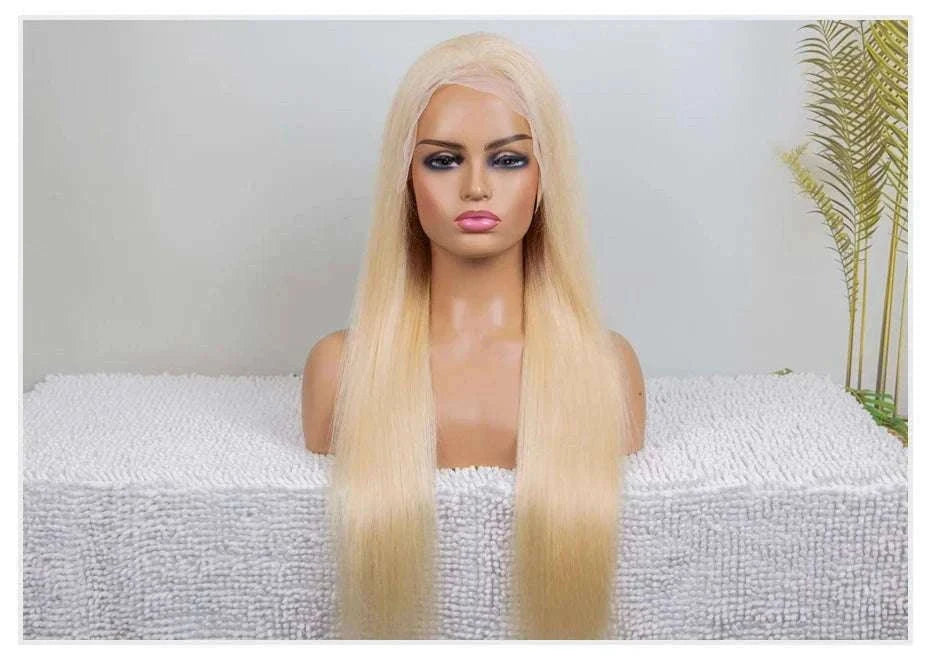 613 Honey Blonde Straight Lace Front Human Hair Wig (13x4, 13x6, 360 HD)-360 HD Frontal Wig / 42inches / 200 Density|United States