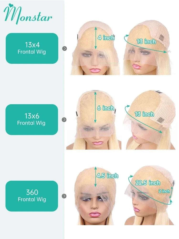 613 Honey Blonde Straight Lace Front Human Hair Wig (13x4, 13x6, 360 HD)-360 HD Frontal Wig / 42inches / 200 Density|United States