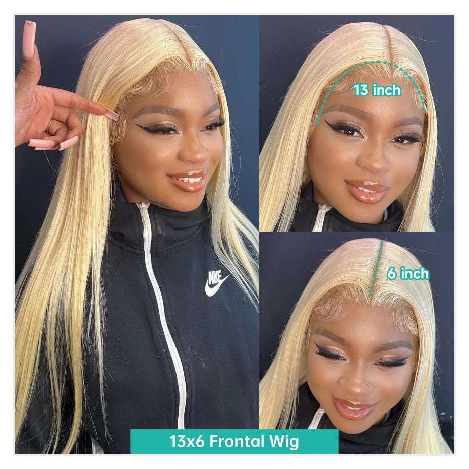 613 Honey Blonde Straight Lace Front Human Hair Wig (13x4, 13x6, 360 HD)-360 HD Frontal Wig / 42inches / 200 Density|United States