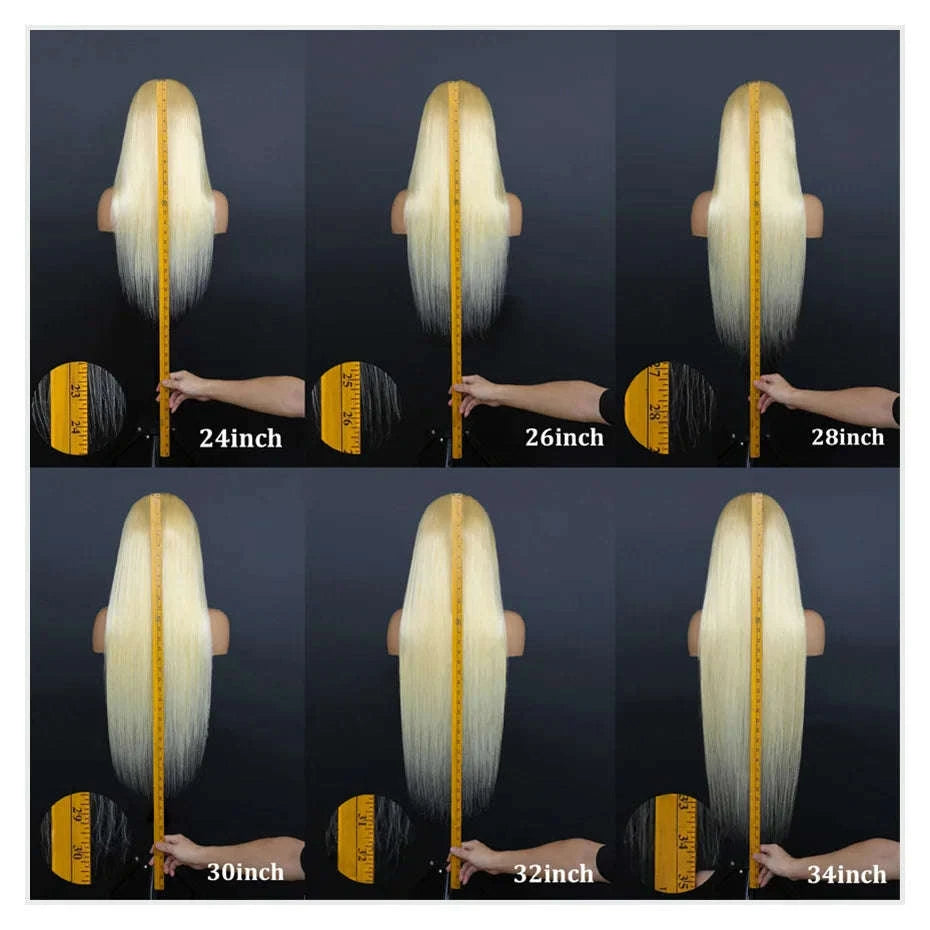 613 Honey Blonde Straight Lace Front Human Hair Wig (13x4, 13x6, 360 HD)-360 HD Frontal Wig / 42inches / 200 Density|United States