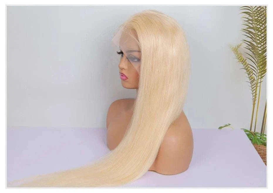 613 Honey Blonde Straight Lace Front Human Hair Wig (13x4, 13x6, 360 HD)-360 HD Frontal Wig / 42inches / 200 Density|United States