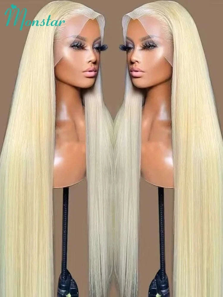 613 Honey Blonde Straight Lace Front Human Hair Wig (13x4, 13x6, 360 HD)-360 HD Frontal Wig / 42inches / 200 Density|United States