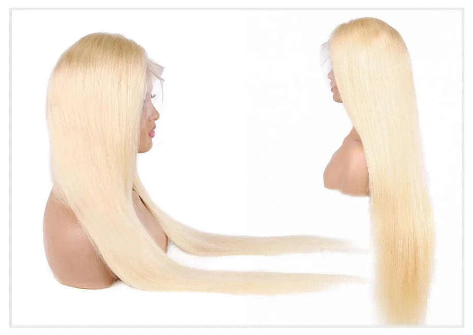 613 Honey Blonde Straight Lace Front Human Hair Wig (13x4, 13x6, 360 HD)-360 HD Frontal Wig / 42inches / 200 Density|United States