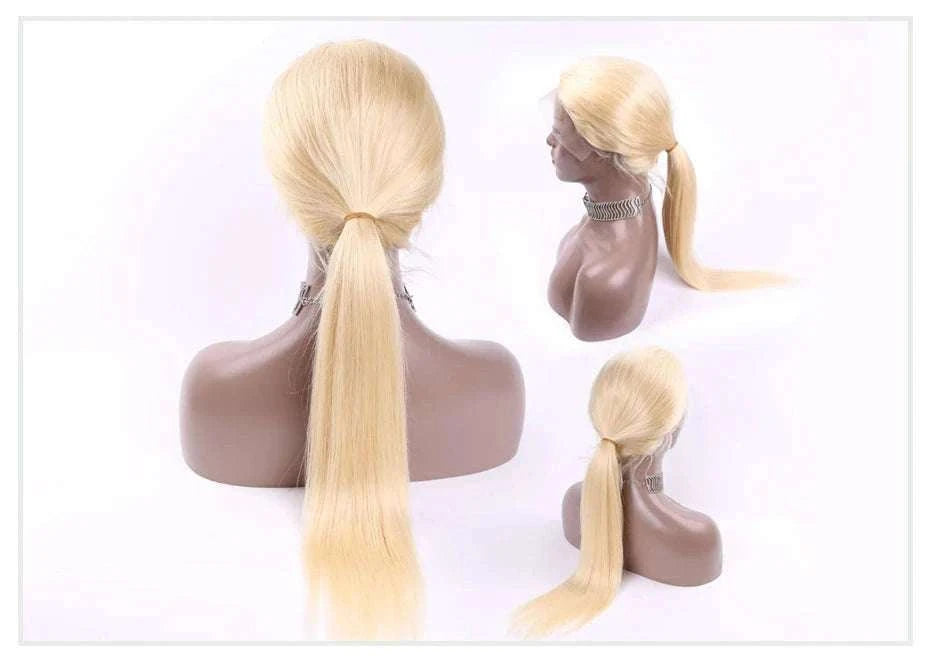 613 Honey Blonde Straight Lace Front Human Hair Wig (13x4, 13x6, 360 HD)-360 HD Frontal Wig / 42inches / 200 Density|United States