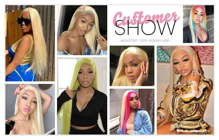 613 Honey Blonde Straight Lace Front Human Hair Wig (13x4, 13x6, 360 HD)-360 HD Frontal Wig / 42inches / 200 Density|United States