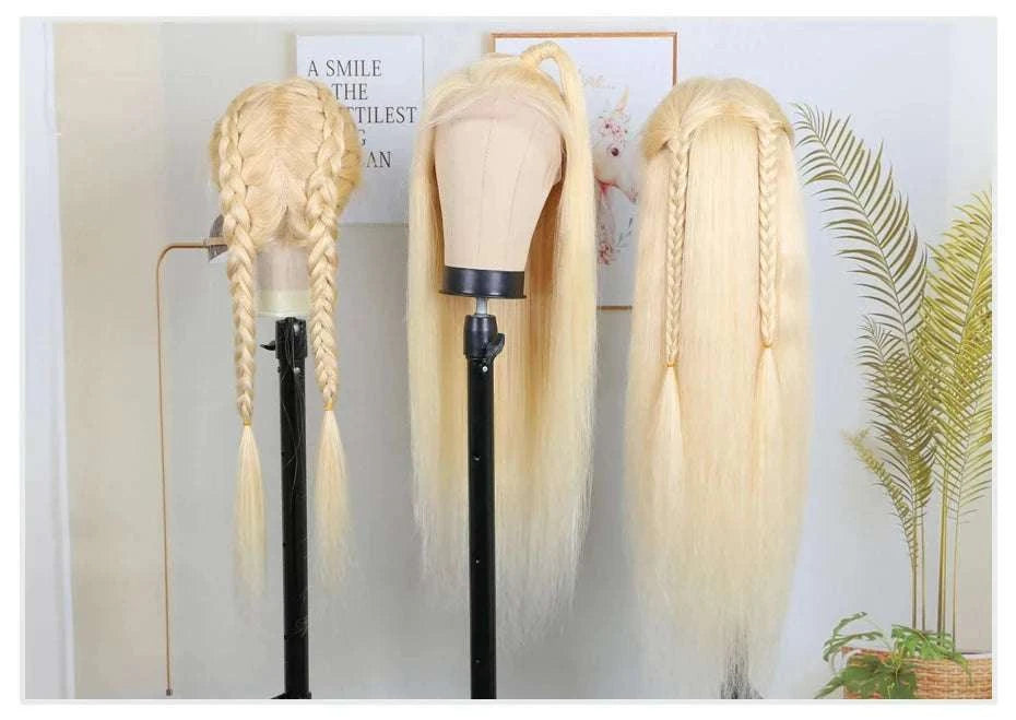 613 Honey Blonde Straight Lace Front Human Hair Wig (13x4, 13x6, 360 HD)-360 HD Frontal Wig / 42inches / 200 Density|United States