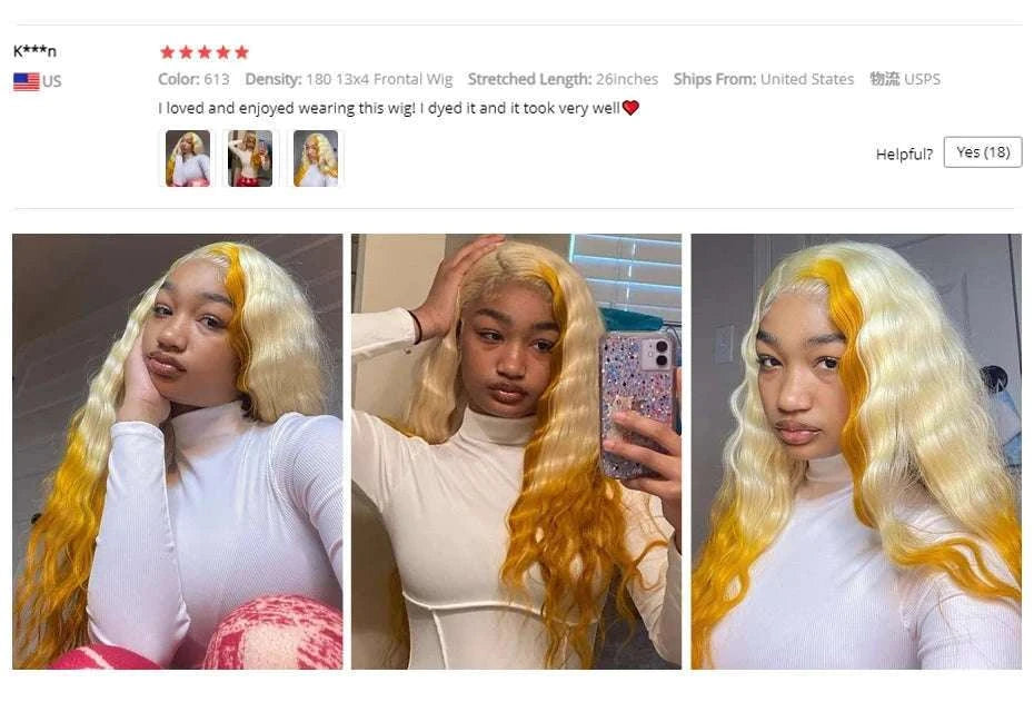 613 Honey Blonde Straight Lace Front Human Hair Wig (13x4, 13x6, 360 HD)-