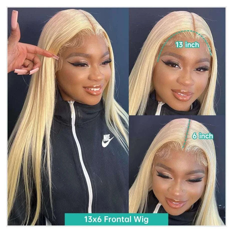 613 Honey Blonde Straight Lace Front Human Hair Wig (13x4, 13x6, 360 HD)-