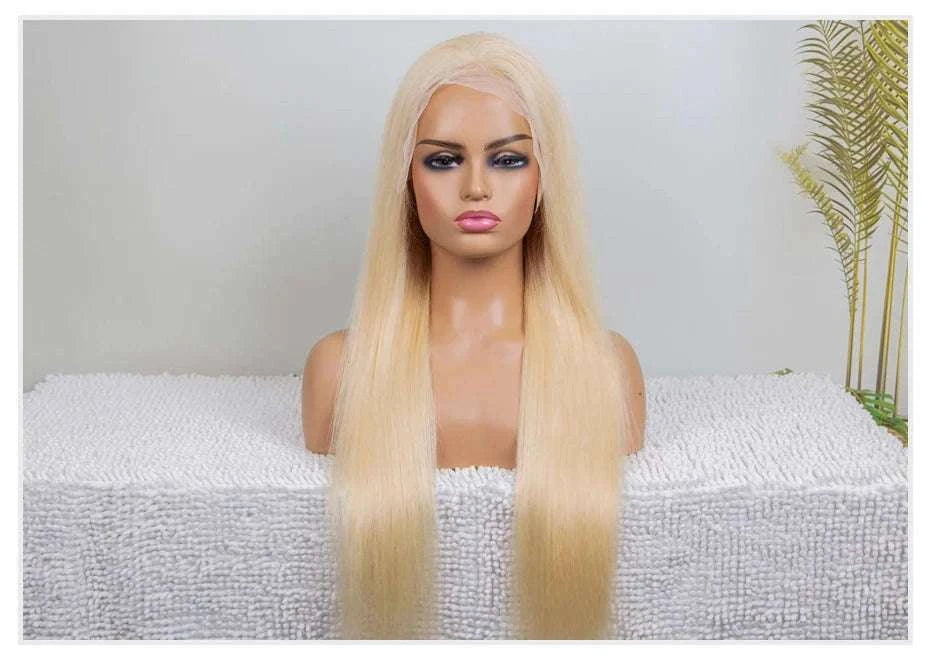 613 Honey Blonde Straight Lace Front Human Hair Wig (13x4, 13x6, 360 HD)-