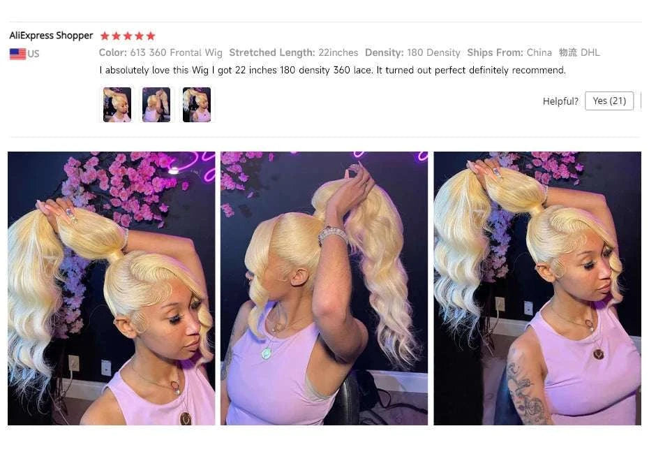 613 Honey Blonde Straight Lace Front Human Hair Wig (13x4, 13x6, 360 HD)-