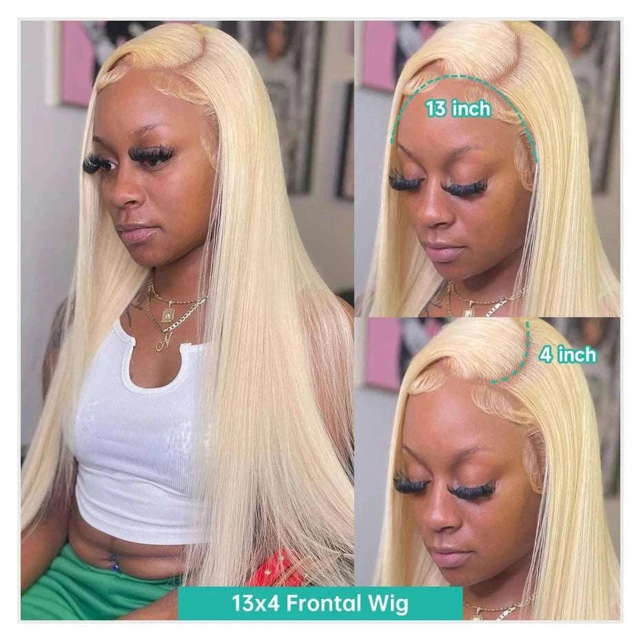 613 Honey Blonde Straight Lace Front Human Hair Wig (13x4, 13x6, 360 HD)-