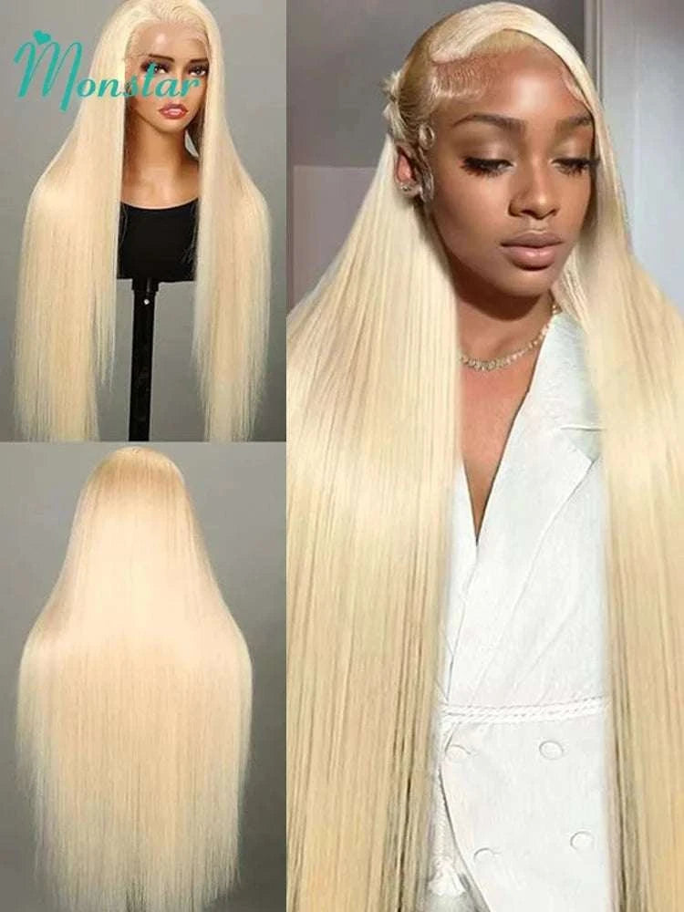 613 Honey Blonde Straight Lace Front Human Hair Wig (13x4, 13x6, 360 HD)-
