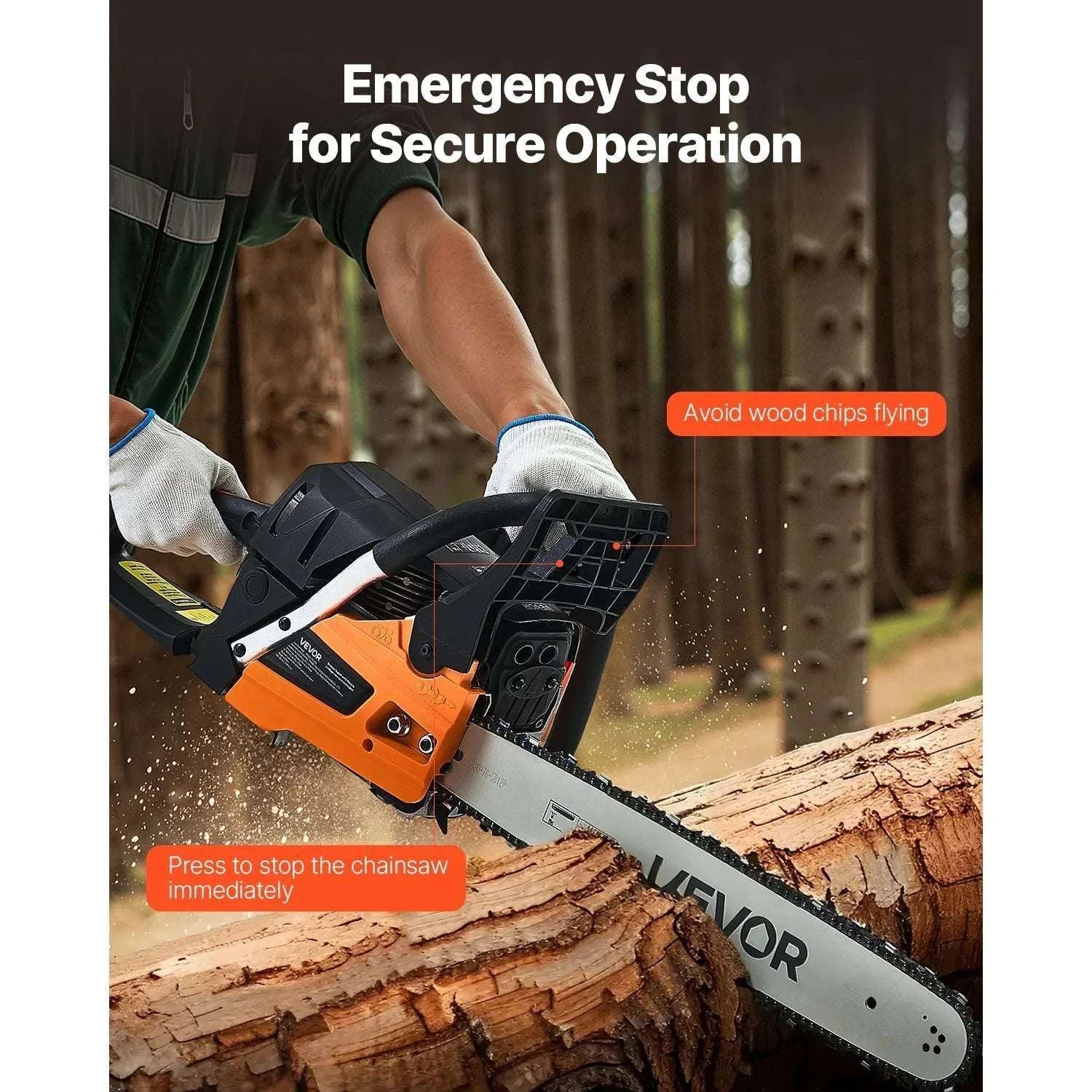 62cc Gas Chainsaw 3.8HP 20-Inch Bar for Cutting Large Wood-United States / 20 in
