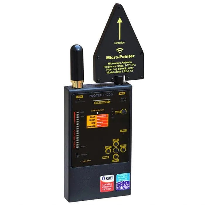 Protect 1206i RF Bugdetektor för WiFi, Bluetooth och dolda signaler