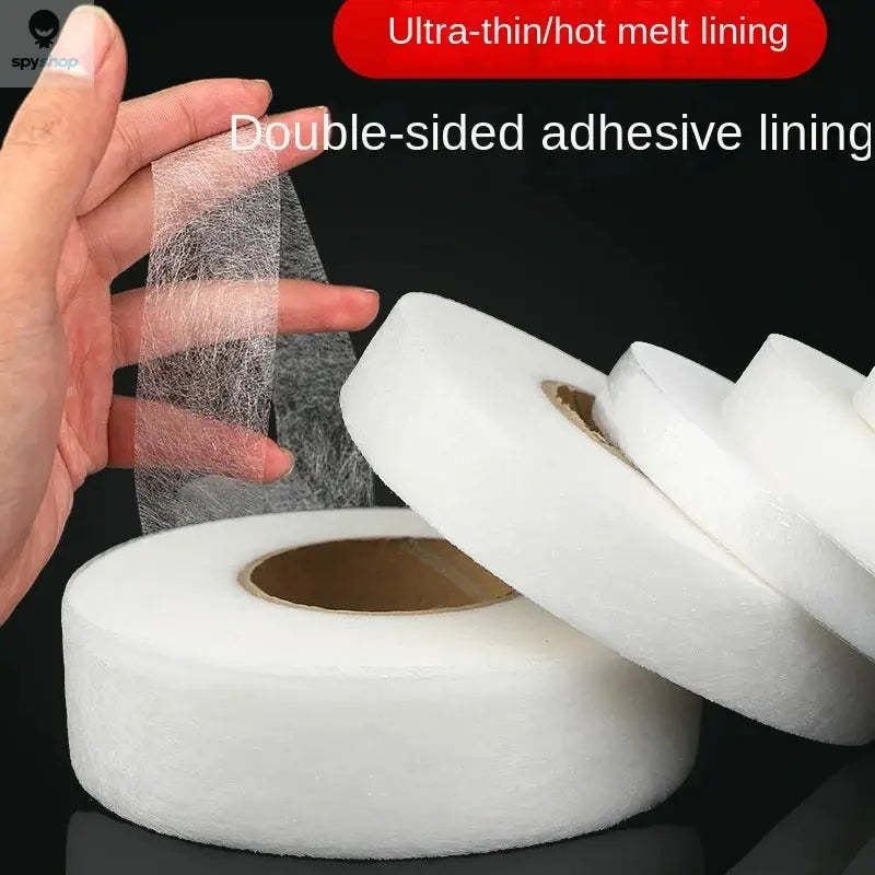 64M Roll Non-woven Double-side Interlining Adhesive Fabric Cloth Apparel Iron On Hem Tape Edge Shorten Pants DIY Sewing Tool Spy-shop.com