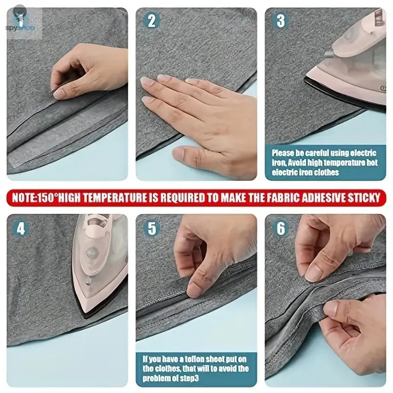 64M Roll Non-woven Double-side Interlining Adhesive Fabric Cloth Apparel Iron On Hem Tape Edge Shorten Pants DIY Sewing Tool Spy-shop.com