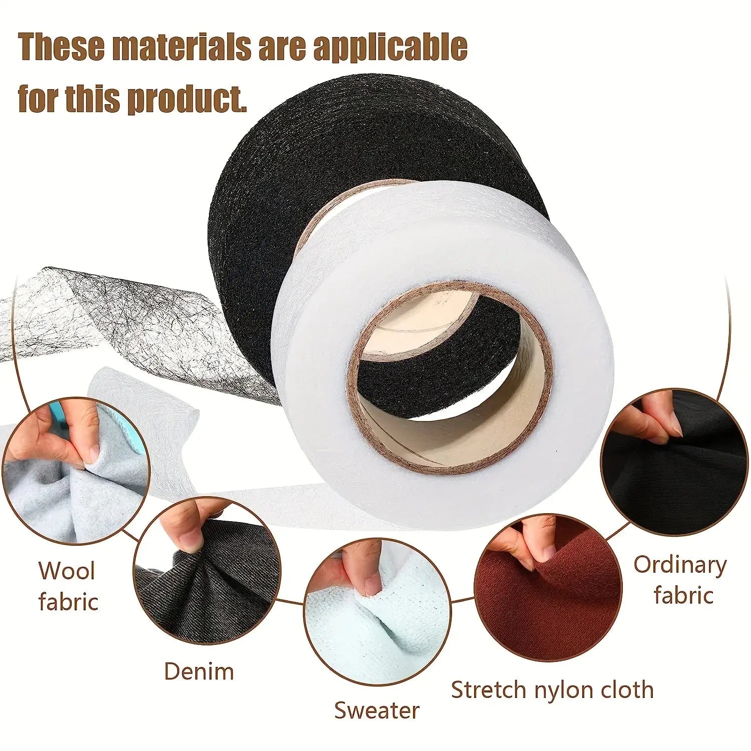 64M Roll Non-woven Double-side Interlining Adhesive Fabric Cloth Apparel Iron On Hem Tape Edge Shorten Pants DIY Sewing Tool Spy-shop.com