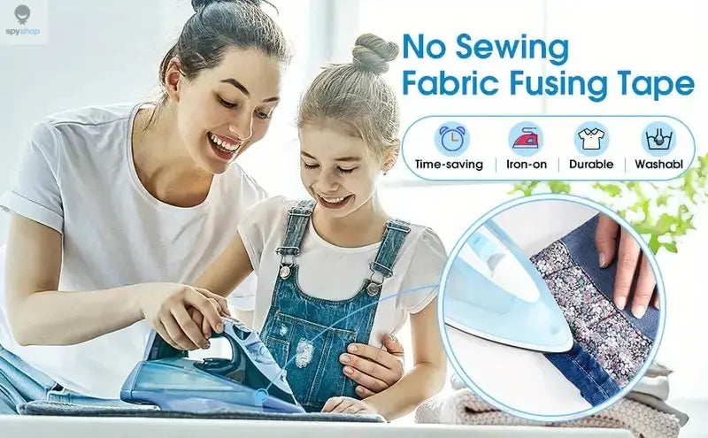 64M Roll Non-woven Double-side Interlining Adhesive Fabric Cloth Apparel Iron On Hem Tape Edge Shorten Pants DIY Sewing Tool Spy-shop.com