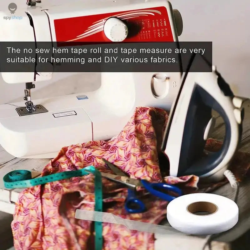 64M Roll Non-woven Double-side Interlining Adhesive Fabric Cloth Apparel Iron On Hem Tape Edge Shorten Pants DIY Sewing Tool Spy-shop.com