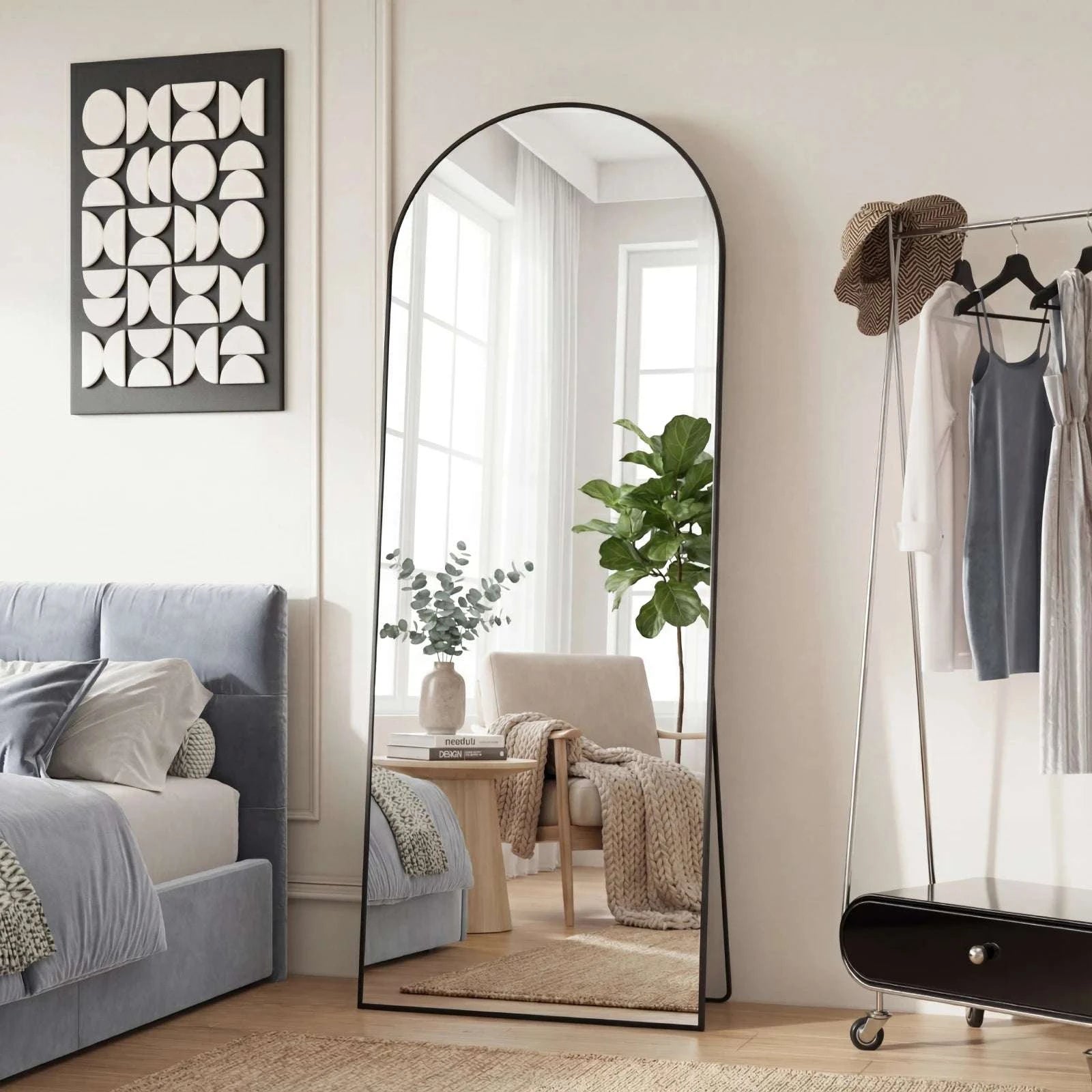 65" x 24" Full Length Floor Mirror with Aluminum Frame-Gold-rectangle / United States