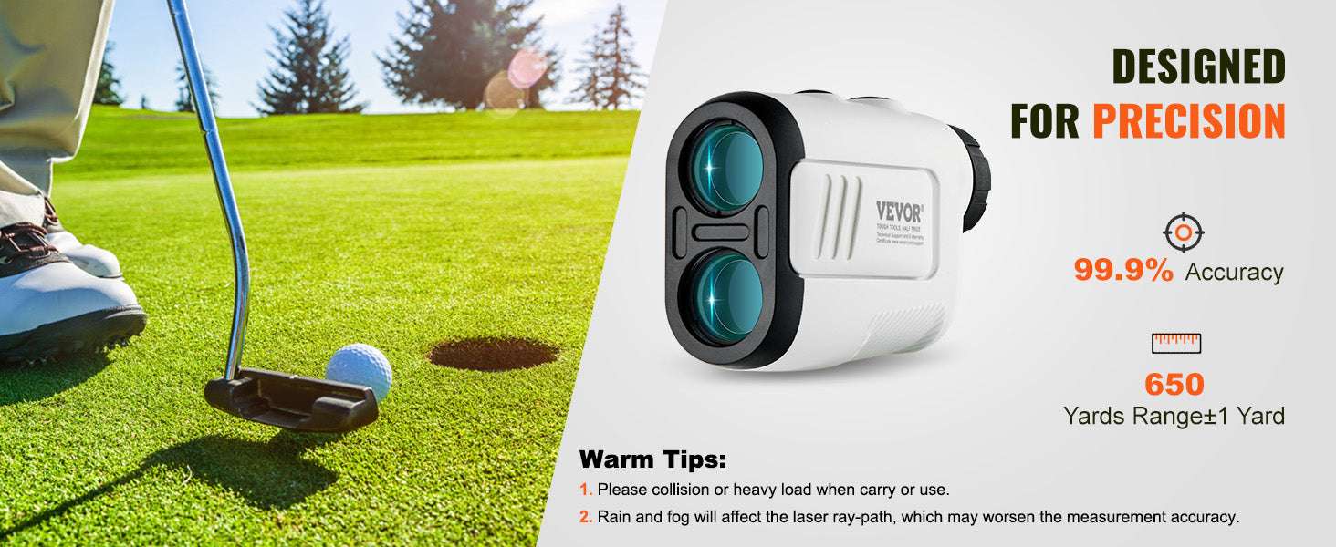 650 Yard Golf Rangefinder with Slope, Flag Lock & 6X Zoom-white 650 Yards / United States