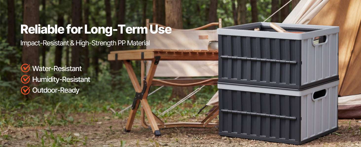 65L Collapsible Storage Bins with Lids – Stackable Folding Crates-3PCS / United States