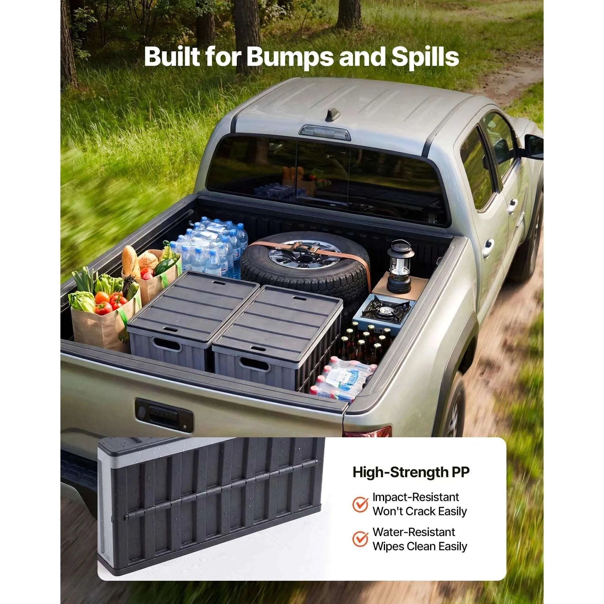 65L Collapsible Storage Bins with Lids – Stackable Folding Crates-3PCS / United States