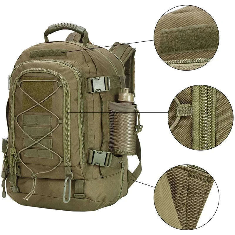 65L Outdoor Tactical Backpack-Brown / United States