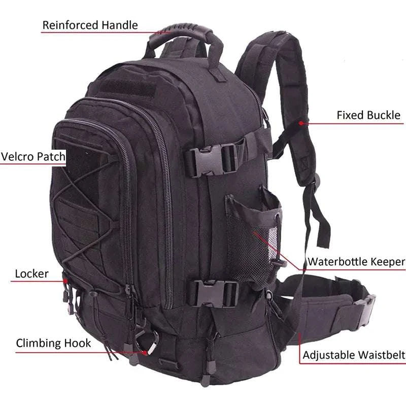 65L Tactical Military Backpack for Camping, Hiking & Travel-CP / United States