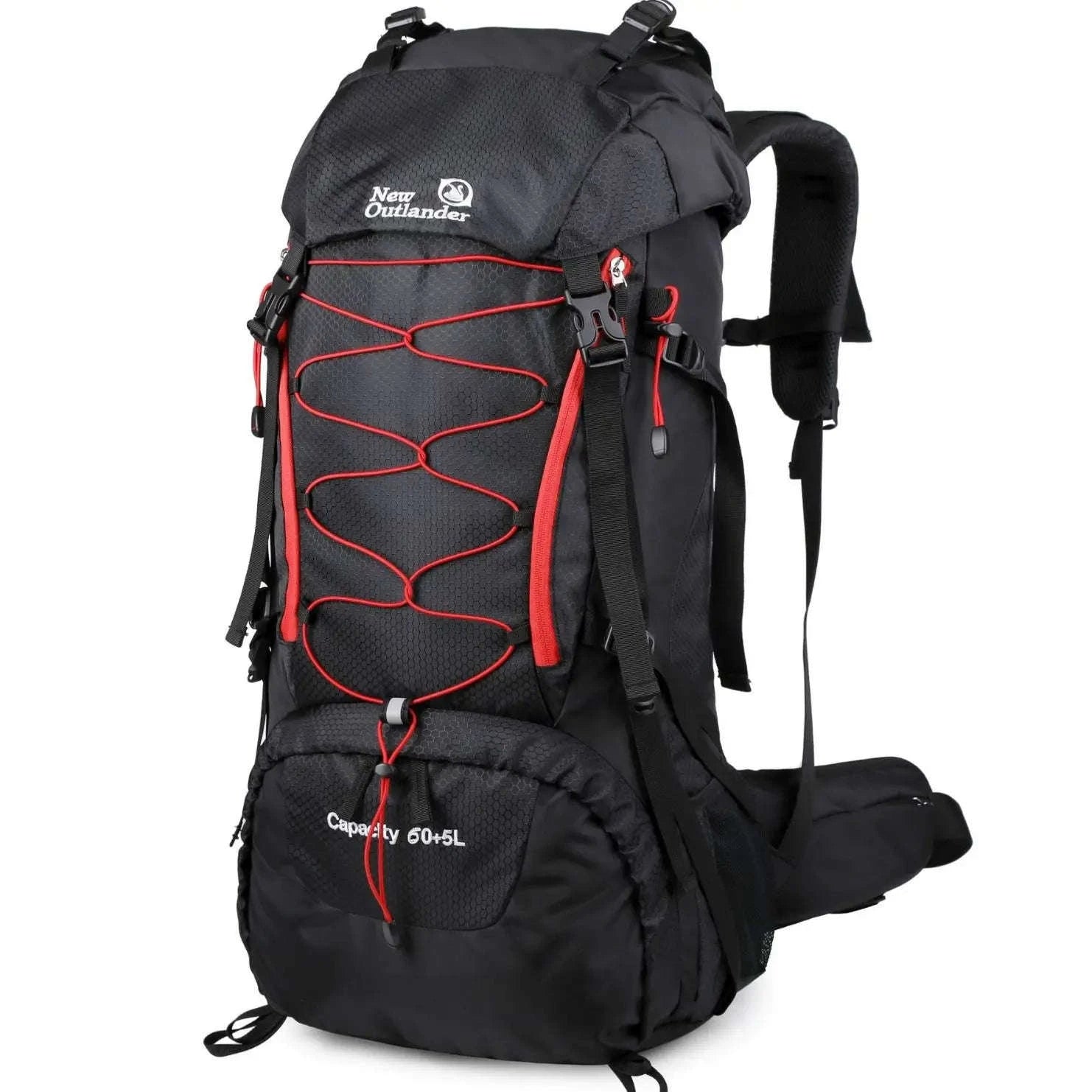 65L Waterproof Climbing Backpack for Hiking and Camping-Gray