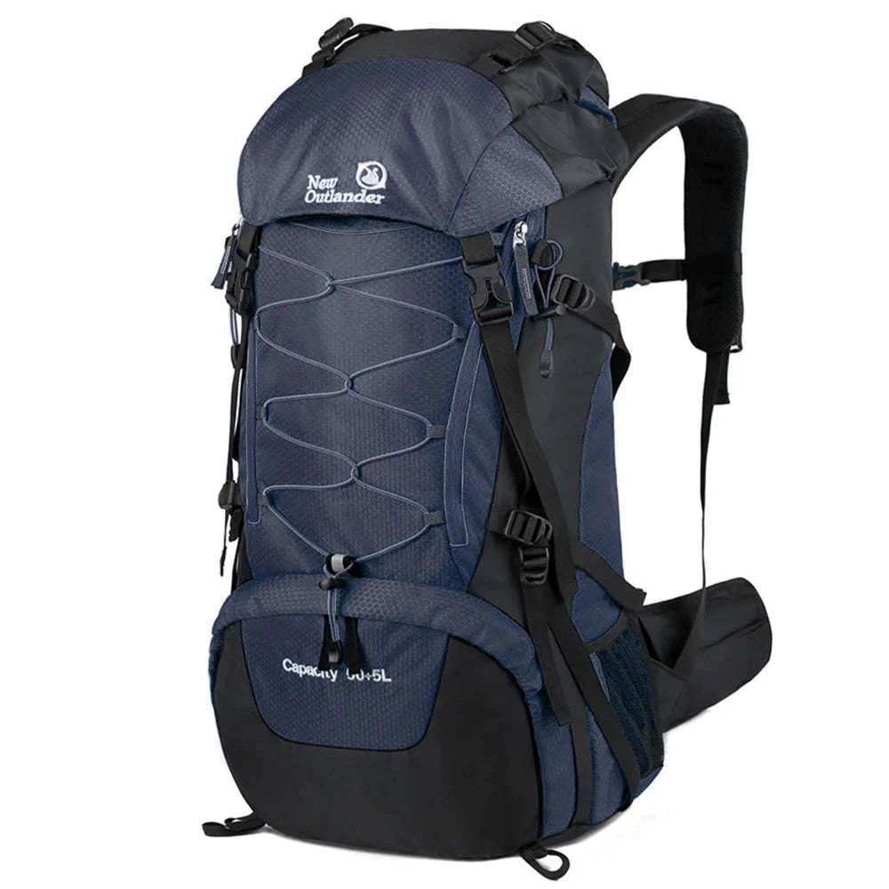65L Waterproof Climbing Backpack for Hiking and Camping-Gray